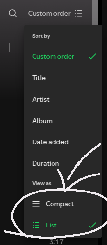 context menu
